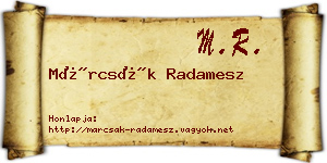 Márcsák Radamesz névjegykártya